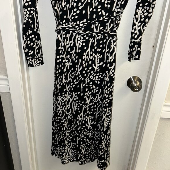 DVF Diane Von Furstenberg x Target Black Sea Spots Long Sleeve Wrap Dress XL - Picture 6 of 8